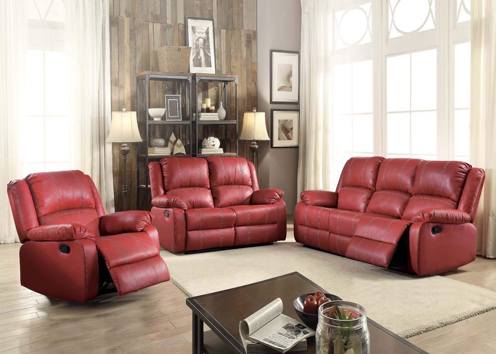 Acme Zuriel Loveseat (Motion) In Red Pu
